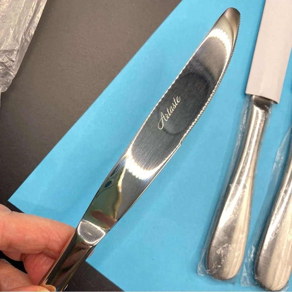 ARTASTE Rain Dinner Knives Set Of 4 NEW Rain Stainless Steel NWOT